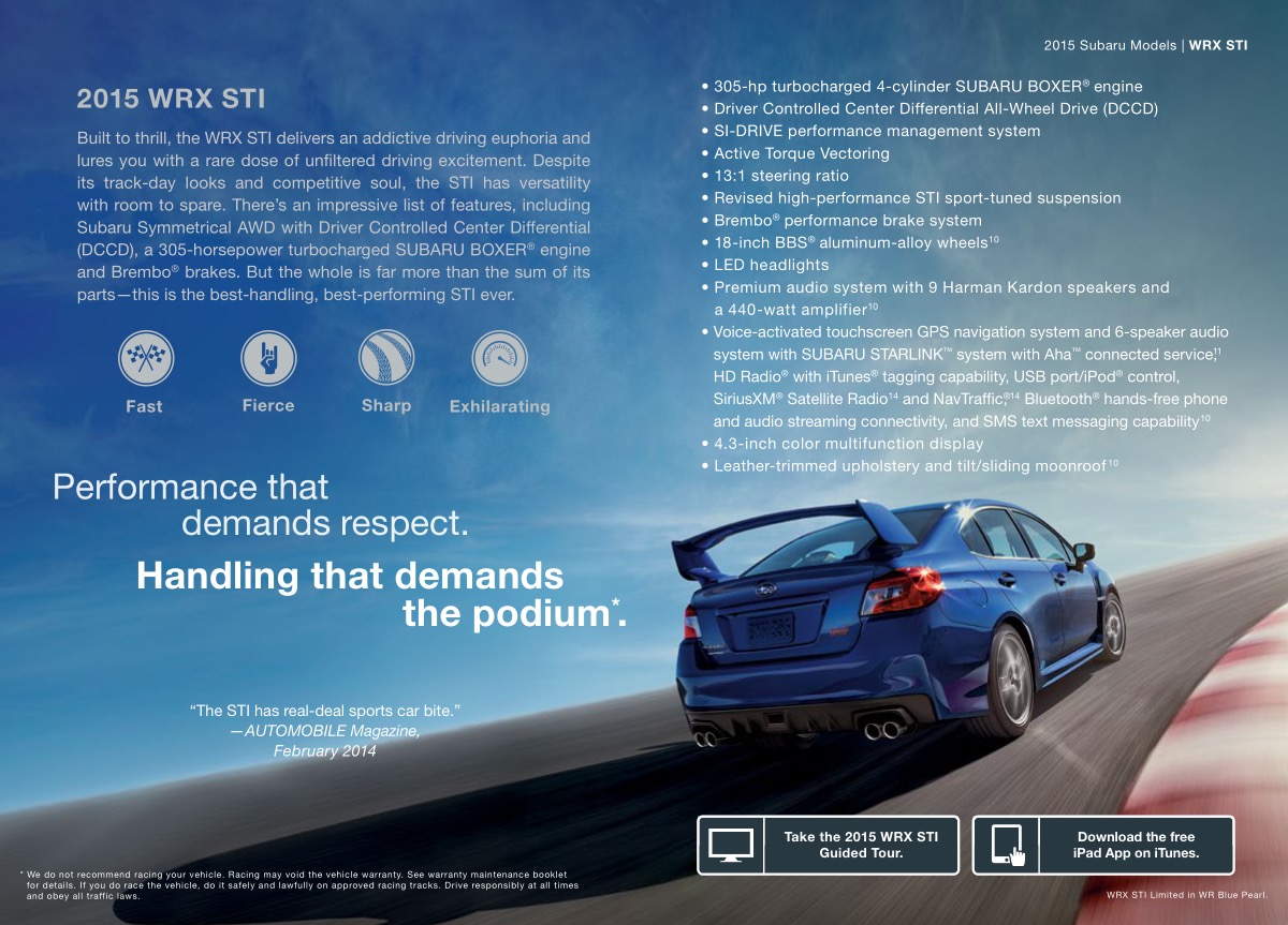 2015 Subaru Brochure Page 9